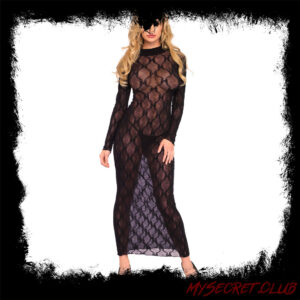 Leg Avenue Long Sleeved Long Dress UK 8 to 14