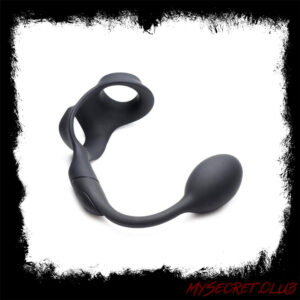 Alpha Pro 10X P Bomb Cock and Ball Ring With Anal Plug