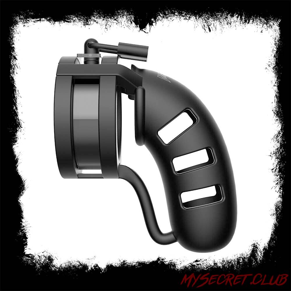 Man Cage 19 Male 4.5 Inch Chastity Cage With Ball Splitter