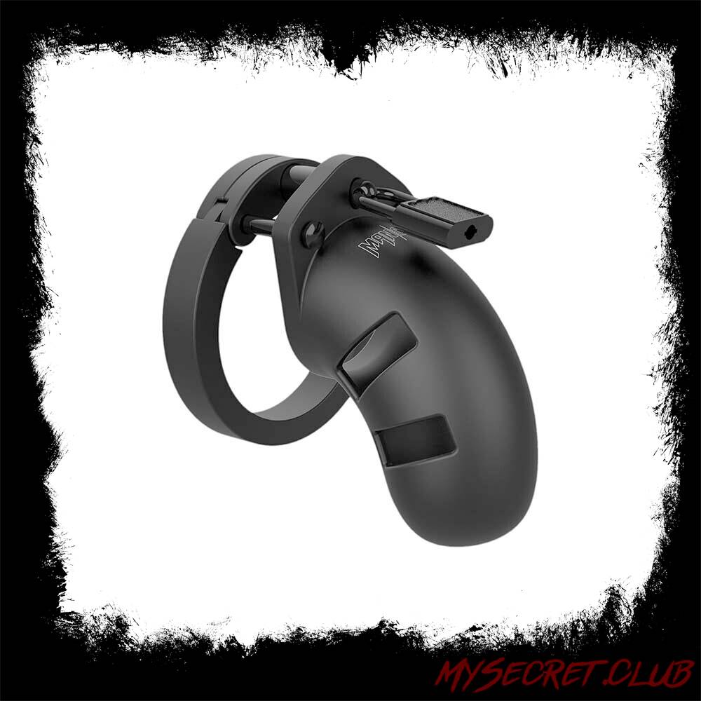 Man Cage 20 Male 3.5 Inch Black Silicone Chastity Cage