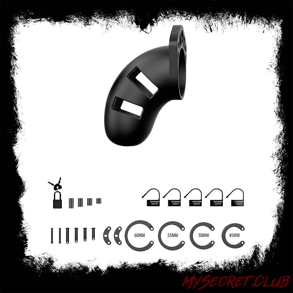 Man Cage 20 Male 3.5 Inch Black Silicone Chastity Cage