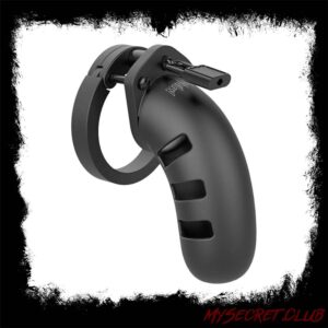Man Cage 21 Male 4.5 Inch Black Silicone Chastity Cage