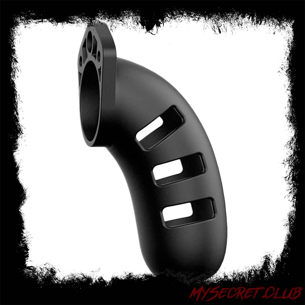 Man Cage 21 Male 4.5 Inch Black Silicone Chastity Cage