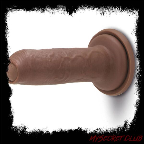 Me You Us Uncut Ultra Cock 6 Inch Dildo Flesh Brown