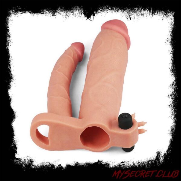 Lovetoy 3 Inch Vibrating Double Extender Flesh Pink
