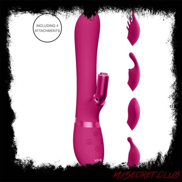 Vive Chou Double Action Interchangeable Rabbit Vibrator Pink