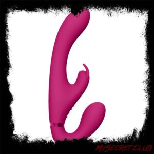 Vive Suki Triple Action Strapless Strap On Vibrator Pink