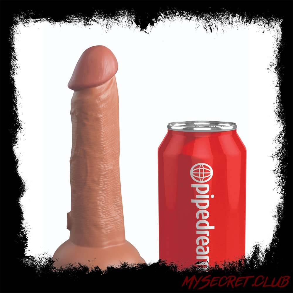 King Cock Elite 6 Inch Dual Density Vibrating Cock Flesh Brown