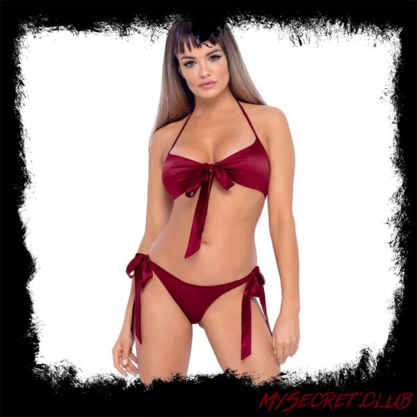 Cottelli Tie Up Bra And Briefs Set Red