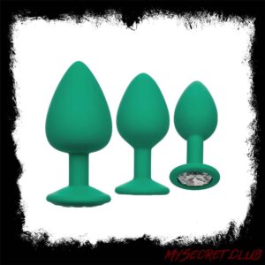 Cheeky Gems Butt Plugs 3 Piece Set Green