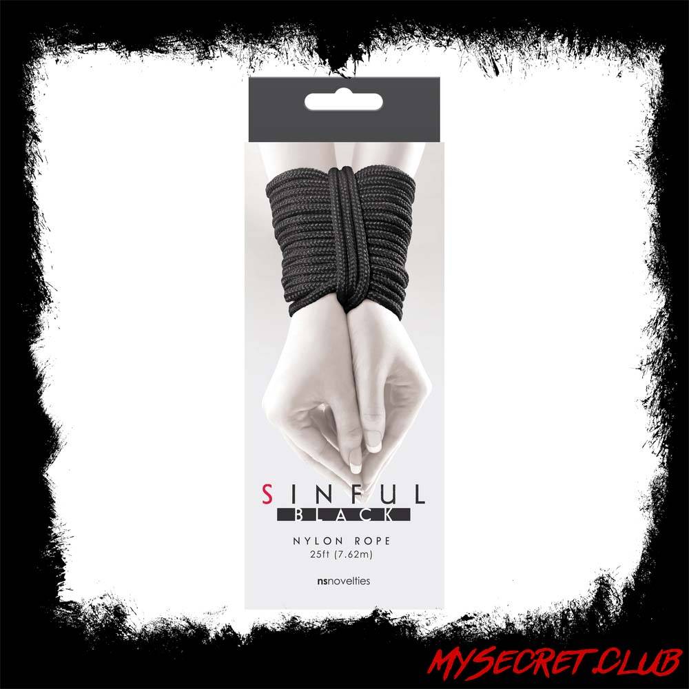 Sinful 25 Foot Nylon Rope Black