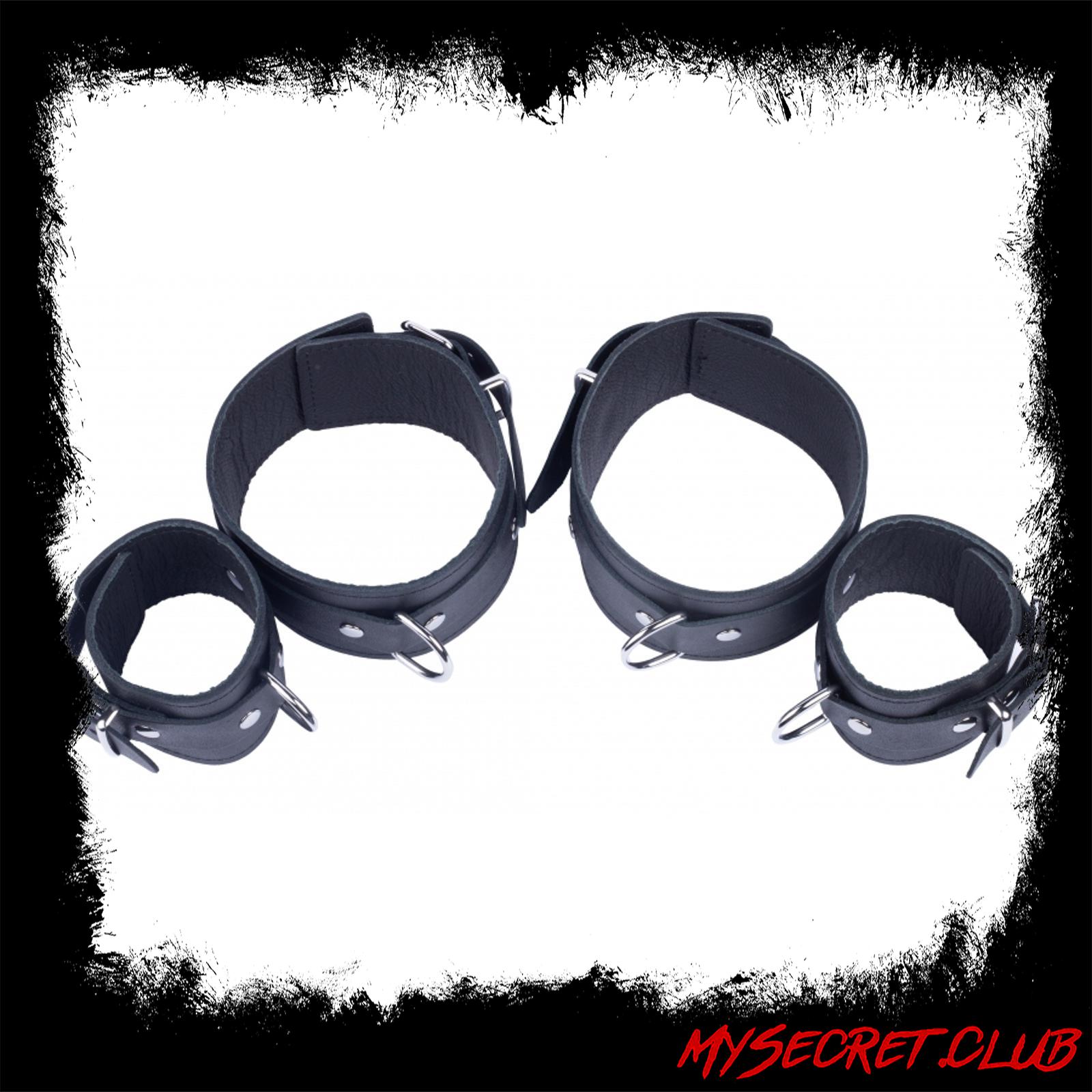 The Red Arm To Forearm Leather Shackles