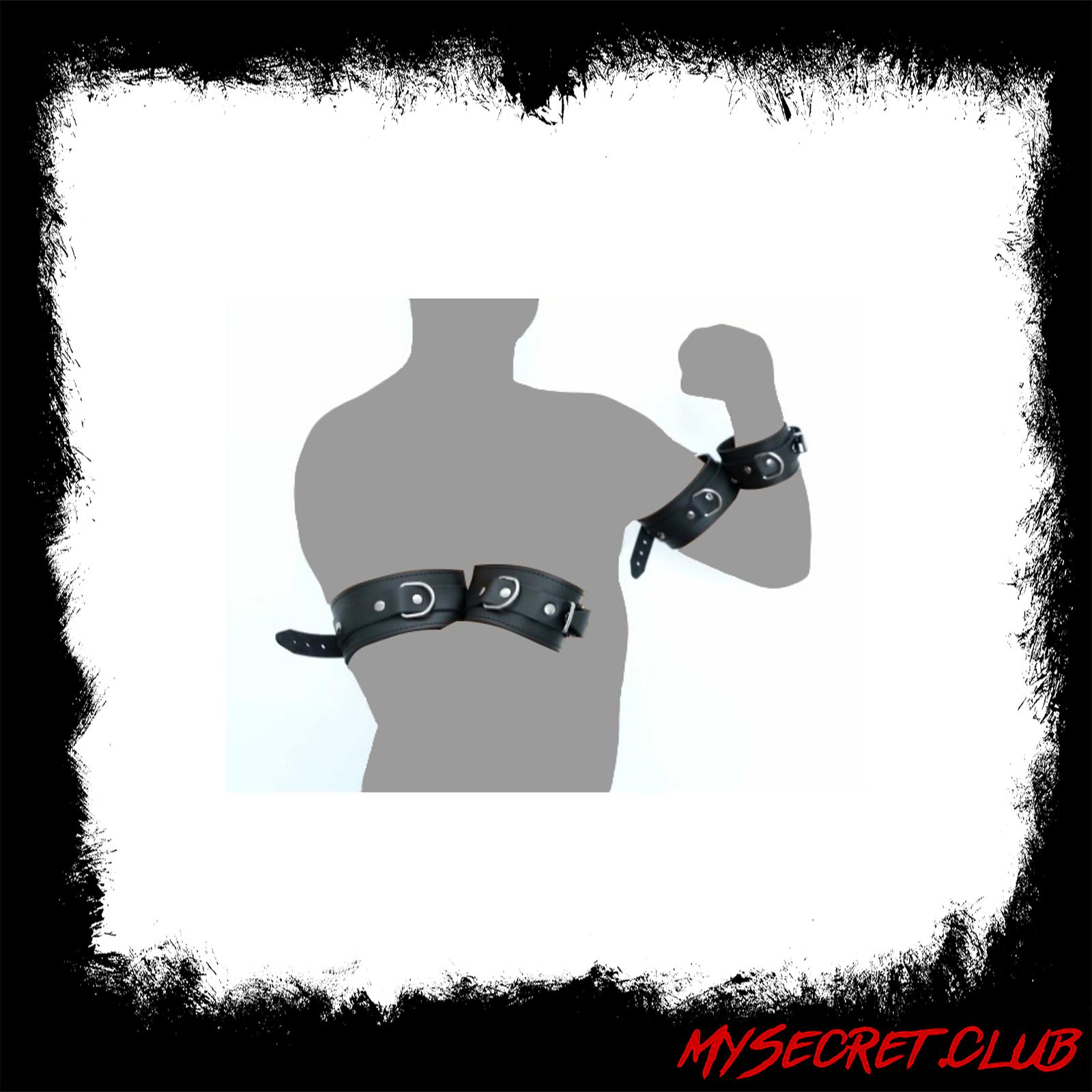 The Red Arm To Forearm Leather Shackles