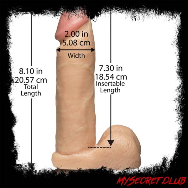 The Realistic Cock 8 Inch Dildo Flesh Pink