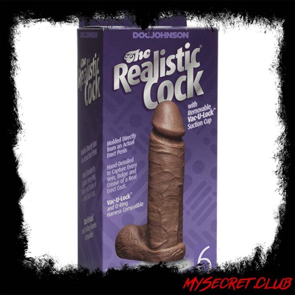 The Realistic Cock 6 Inch Dildo Flesh Brown