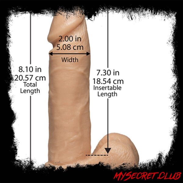 Vac-U-Lock 8 Inch Realistic Cock With Ultra Harness