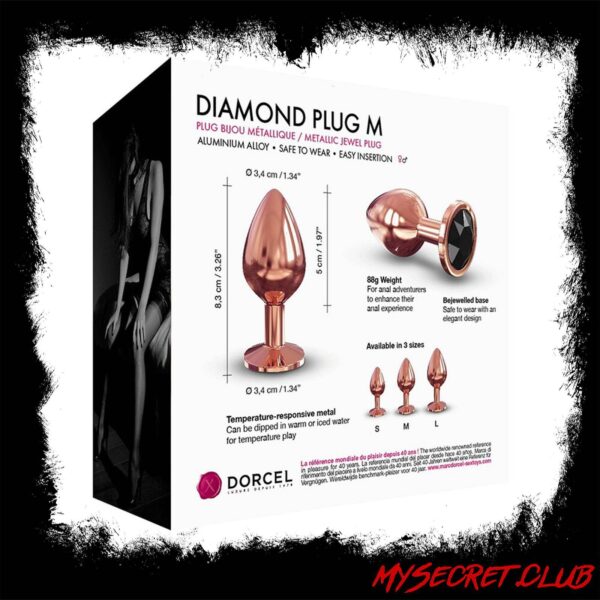 Dorcel Diamond Butt Plug Rose Gold Medium
