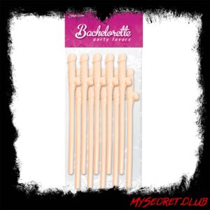 Bachelorette Party Favors 10 Pecker Straws Flesh