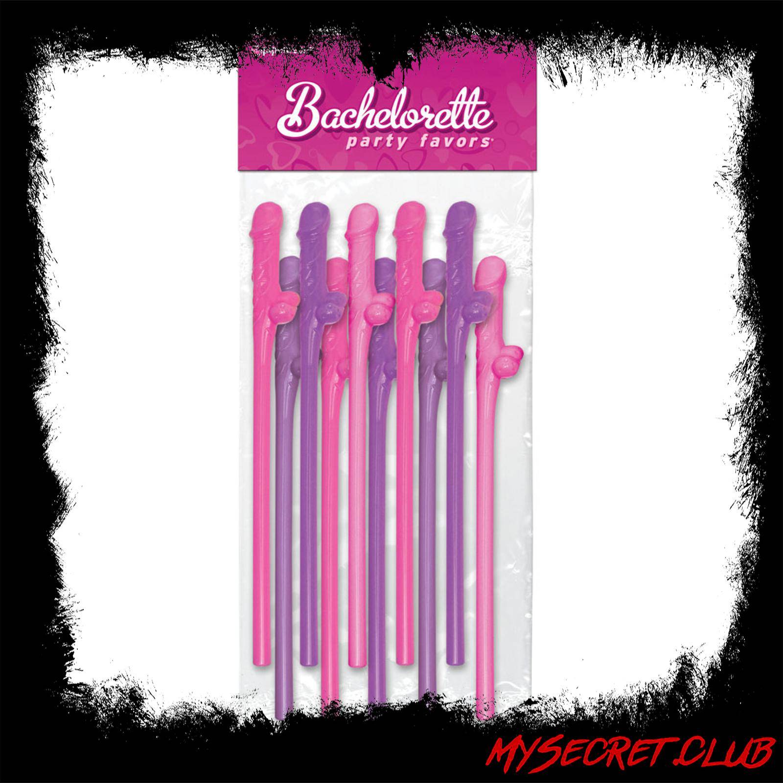 Bachelorette Party Favors 10 Pecker Straws Pink And Purple