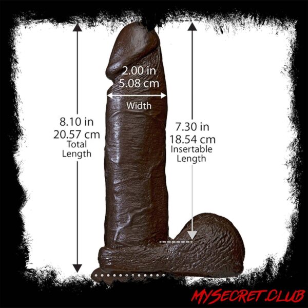 The Realistic Cock 8 Inch Dildo Black