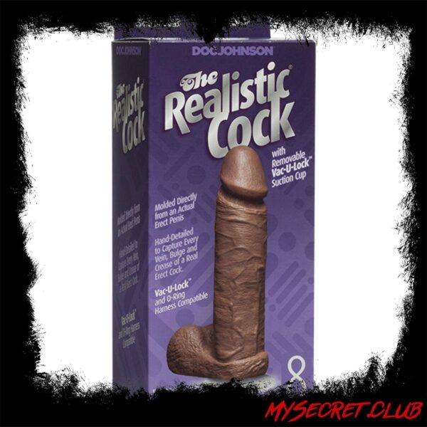 The Realistic Cock 8 Inch Dildo Flesh Brown