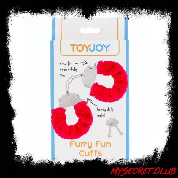 ToyJoy Furry Fun Wrist Cuffs Red
