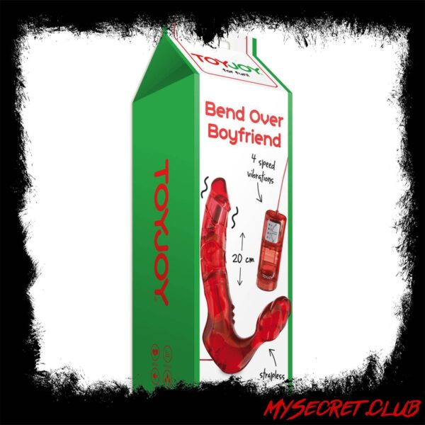 ToyJoy Bend Over Boyfriend Strapless Strap On Red
