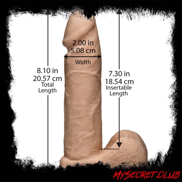 Vac-U-Lock Ultraskyn 8 Inch Realistic Cock With Ultra Harness