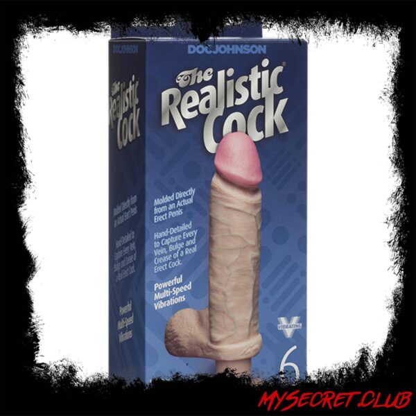 The Realistic Cock 6 Inch Vibrating Dildo Flesh Pink