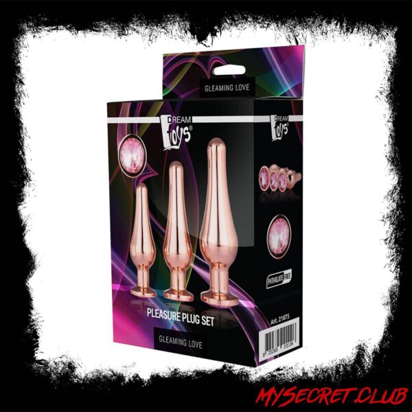 Gleaming Butt Plug Set Rose Gold