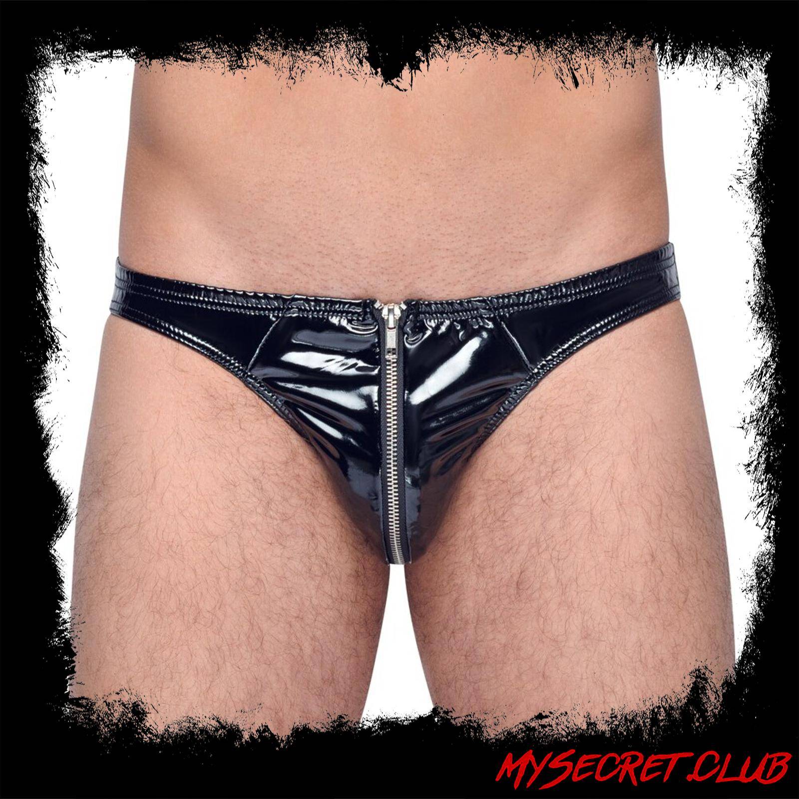 Black Level Vinyl Briefs With Zip Black