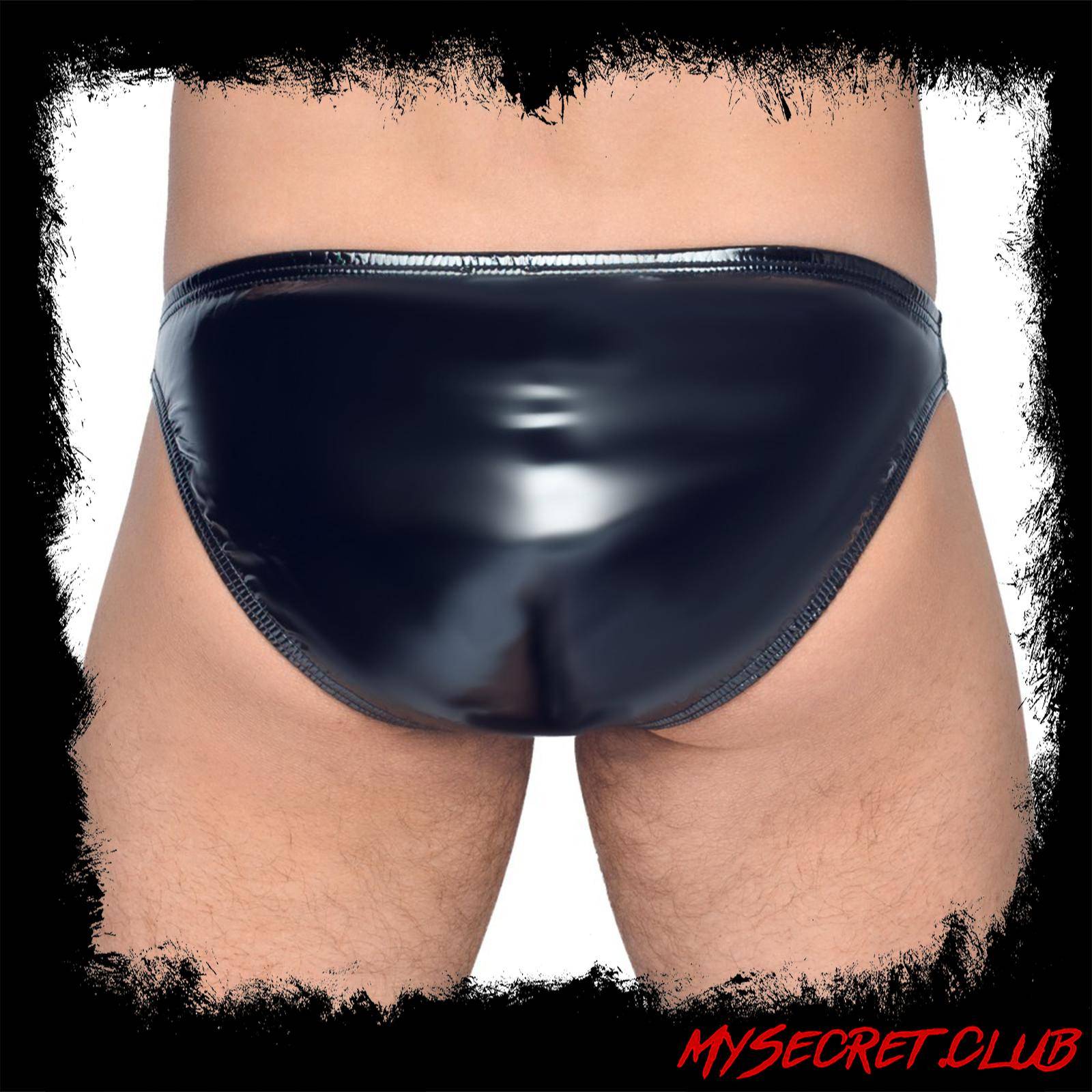 Black Level Vinyl Briefs With Zip Black