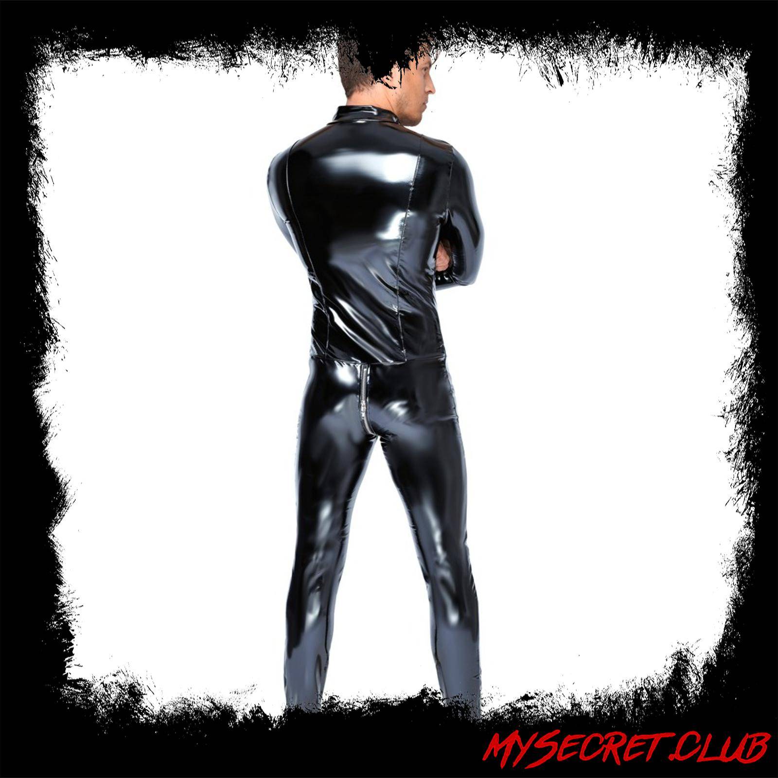 Black Level Vinyl Jumpsuit With Zip Black