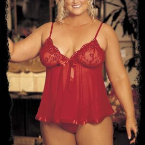 Shirley of Hollywood Sequin Babydoll Red One Size