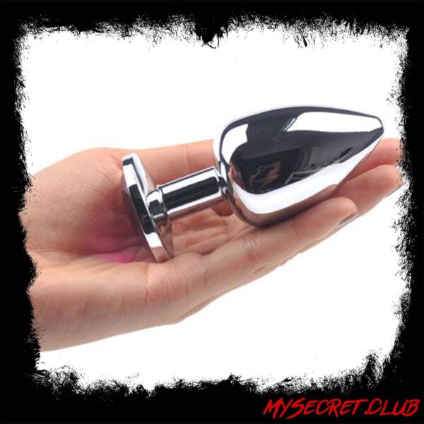 Large Metal Anal Plug With Clear Crystal