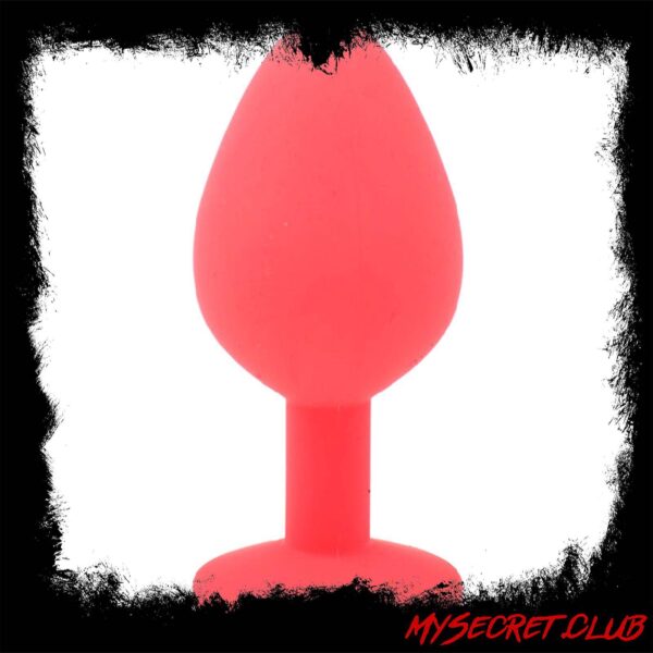 Medium Red Jewelled Silicone Butt Plug