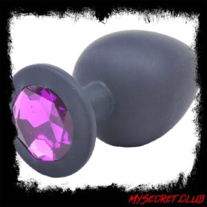 Large Black Jewelled Silicone Butt Plug