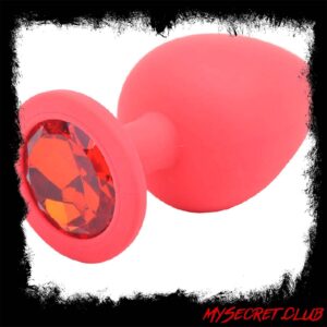Large Red Jewelled Silicone Butt Plug