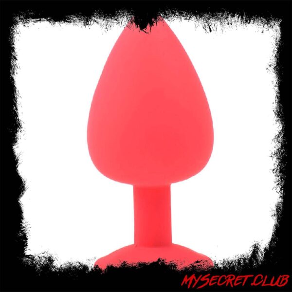 Large Red Jewelled Silicone Butt Plug