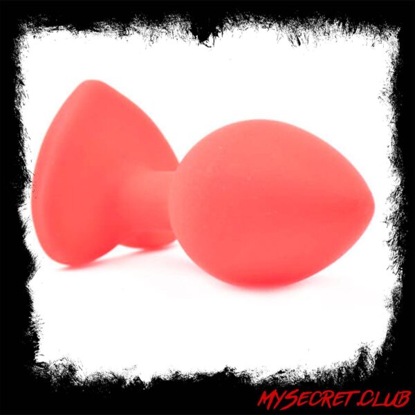Small Heart Shaped Diamond Base Red Butt Plug