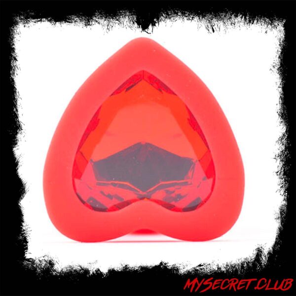 Small Heart Shaped Diamond Base Red Butt Plug