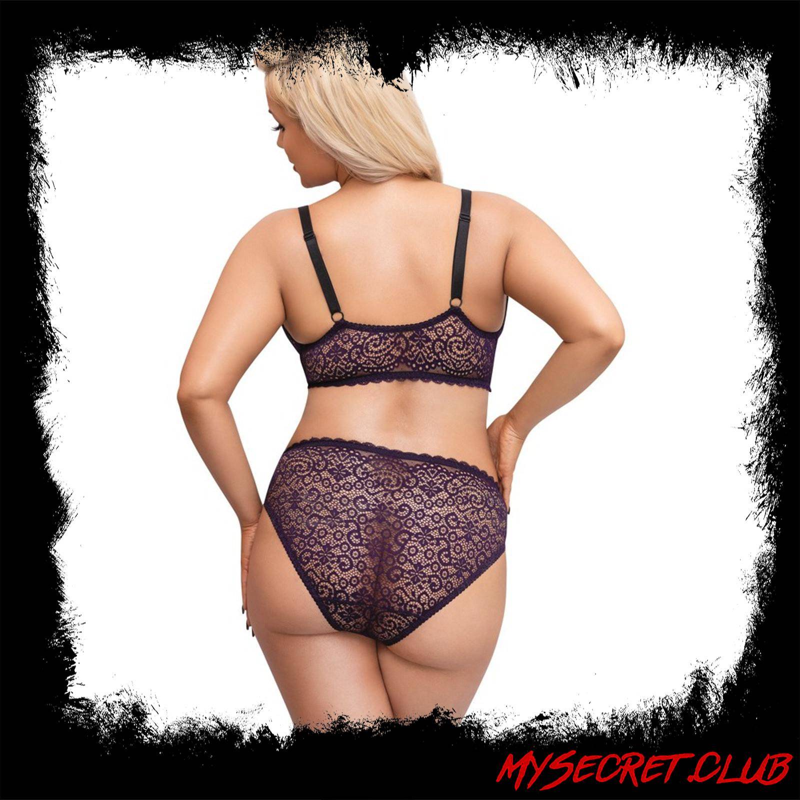 Cottelli Curves Delicate Lace Bralette And Briefs