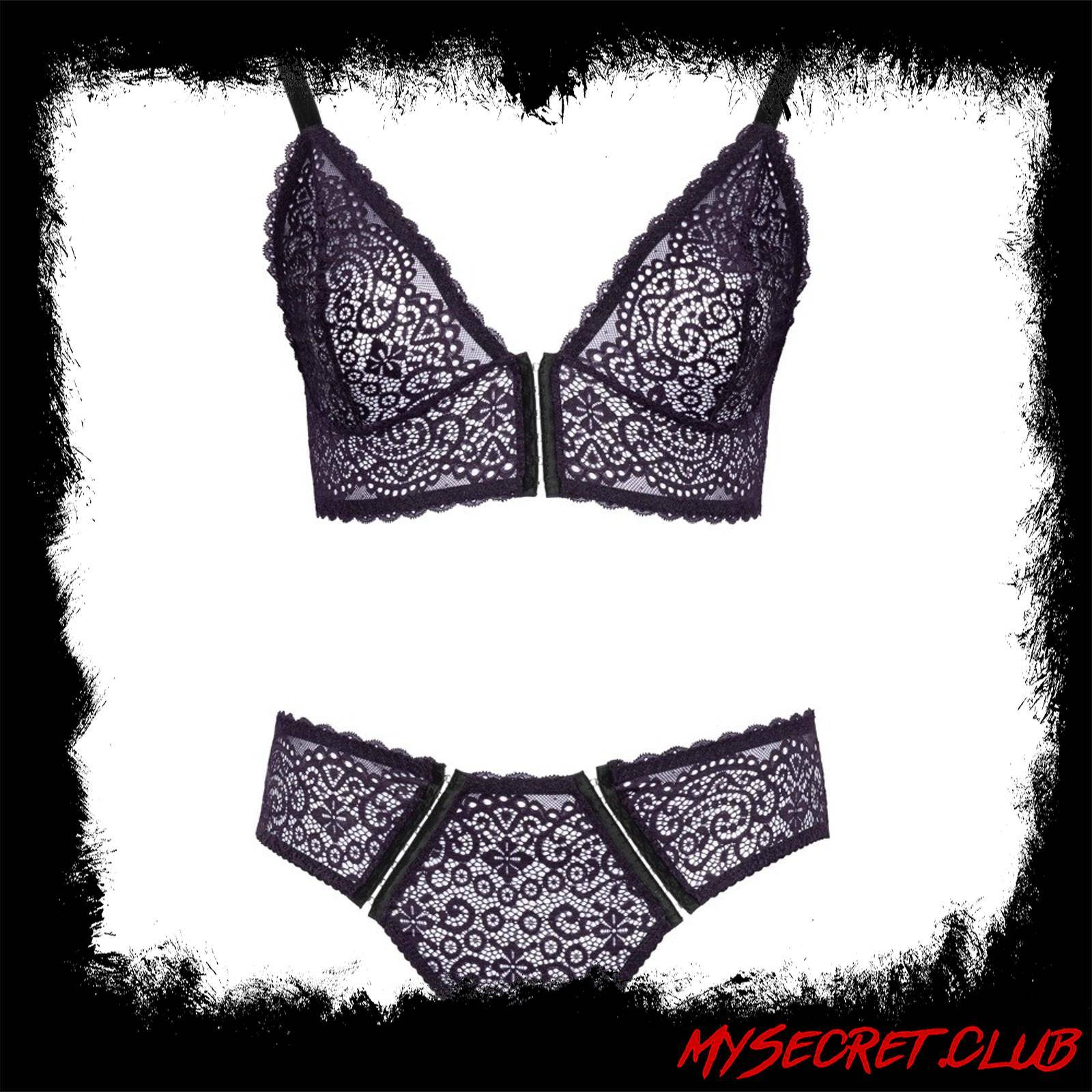 Cottelli Curves Delicate Lace Bralette And Briefs