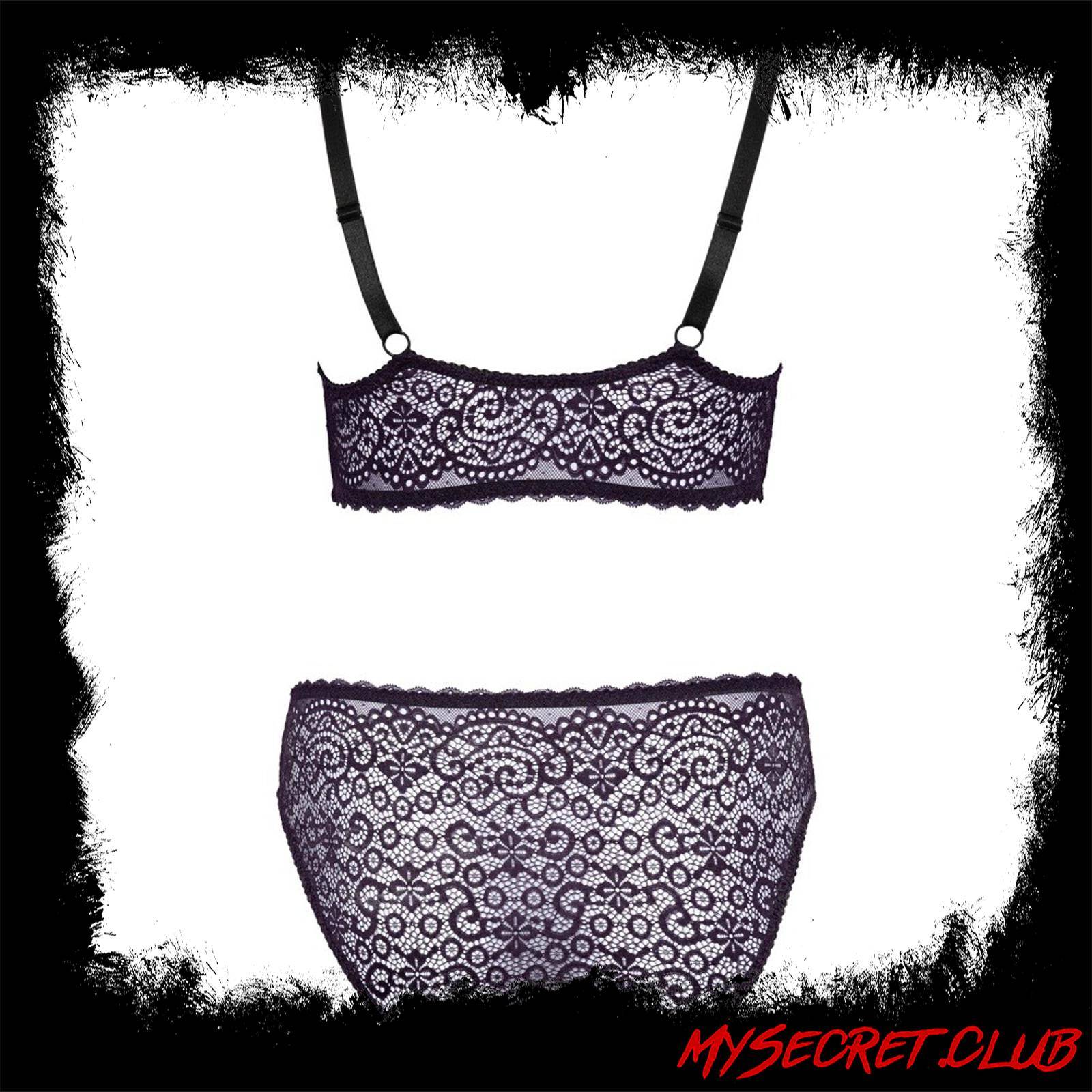 Cottelli Curves Delicate Lace Bralette And Briefs