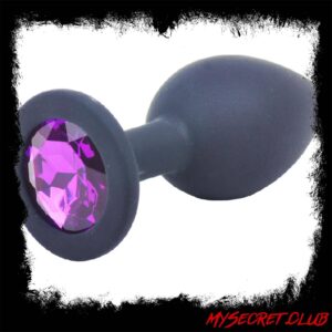 Small Black Jewelled Silicone Butt Plug