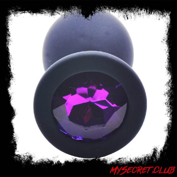Small Black Jewelled Silicone Butt Plug