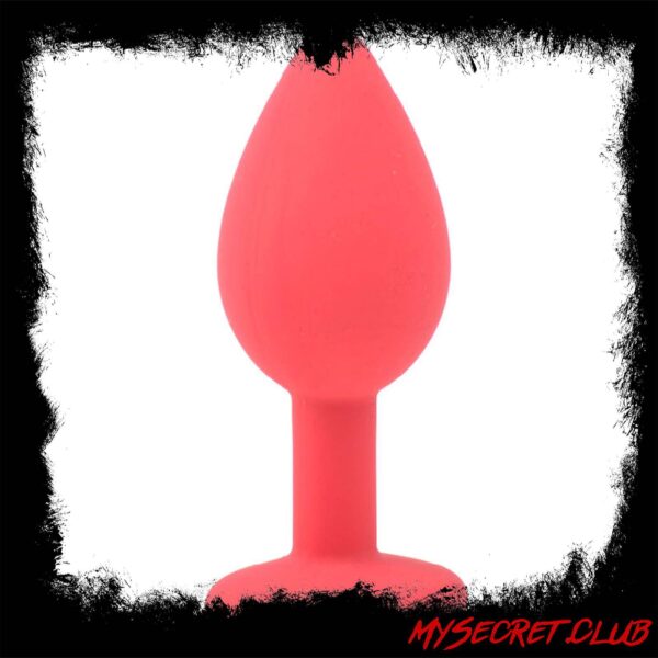 Small Red Jewelled Silicone Butt Plug