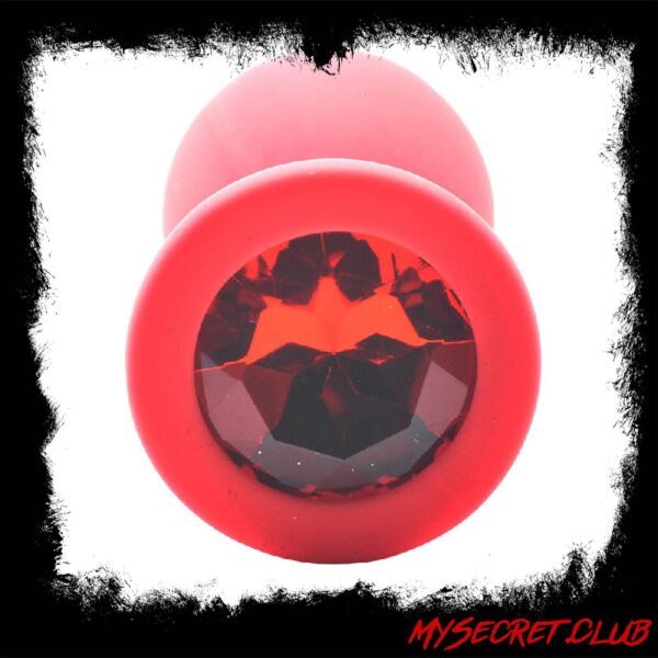 Small Red Jewelled Silicone Butt Plug
