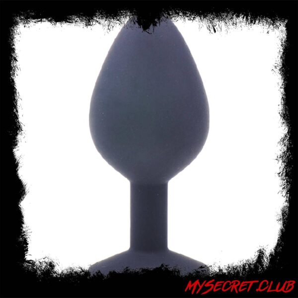 Medium Black Jewelled Silicone Butt Plug