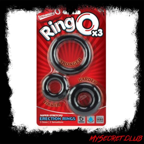 Screaming O RingO x3 Cock Rings Black